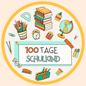 Blue Yellow Colorful Doodle 100 Days Circle Sticker