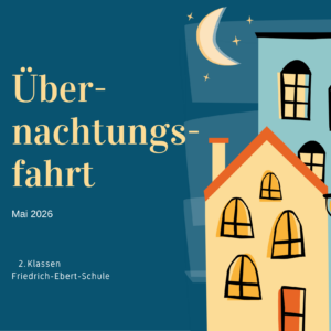 Dunkelblau Häuser Illustration Übernachtung Einladung