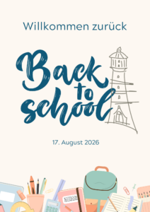 Back to School Flyer In Cream and Blue Illustrative Style